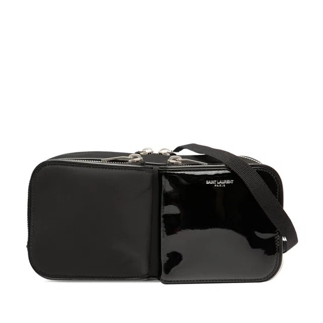 Black Saint Laurent Nylon and Patent Crossbody in Black Patent leather from Designer Revival