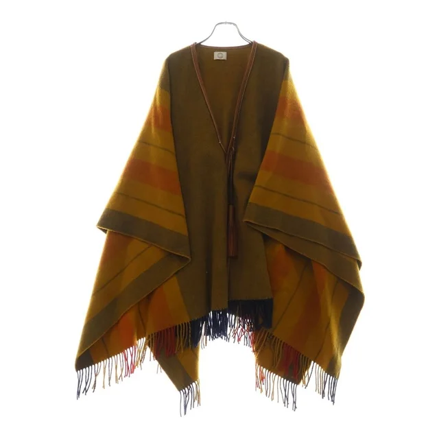 Hermès Rocabar Tassel Poncho Wool Cashmere Yellow in Yellow Cashmere from The Reluxe