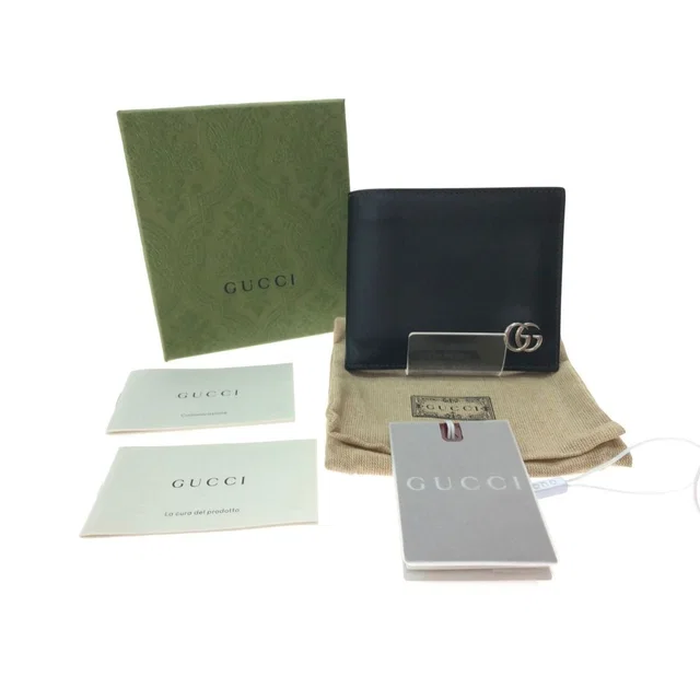 Gucci Men's Bifold Wallet Ggmarmont Leather Black in Black Leather from The Reluxe