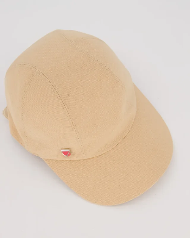 Hermès Beige Cotton Cap with Pink Medor Detail Size 56 in Beige Silk from Sellier, photo 2 of 9