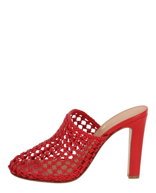Salvatore Ferragamo Ellas X5 Caged Mules in red, photo 6 of 6 from ShopSimon