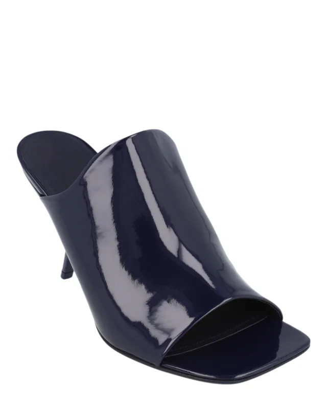 Salvatore Ferragamo Era Patent Leather Mules in blue, photo 2 of 6 from ShopSimon