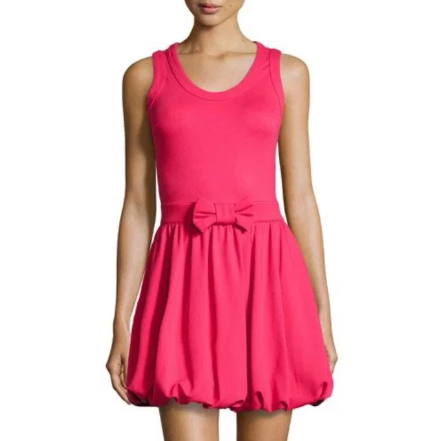 REDValentino Bow Bubble Hem Sleeveless Mini Dress Fuchsia Size L in pink from Poshmark