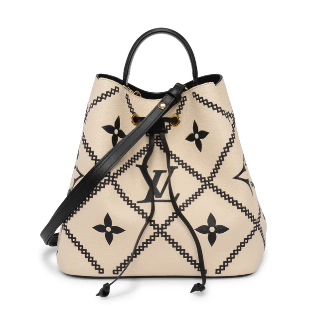 Louis Vuitton Empreinte Monogram Giant Broderies Neonoe MM in Cream & Black from Blue Spinach