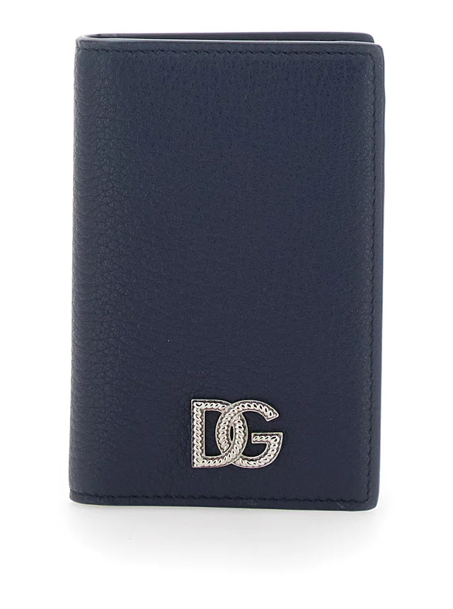 Dolce & Gabbana Grained Leather Card Case — Blue Cases in Blue Caviar leather from HEWI