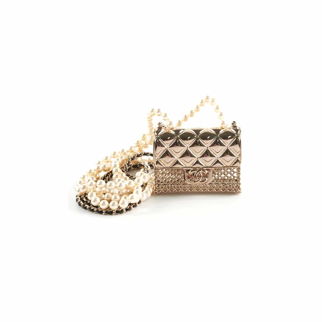 Chanel Flap Bag with Chain Pearls Costume Jewellery from The Purse Affair