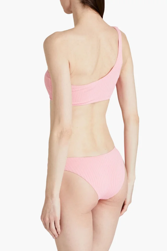 Melissa Odabash Toulouse One-Shoulder Ribbed Bikini Top in Baby pink, photo 3 of 4 from THE OUTNET