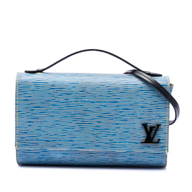 Blue Louis Vuitton Epi Denim Clery Satchel in Blue Denim from Designer Revival