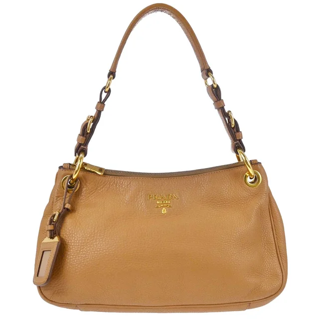 Prada Brown Leather Handbag in Brown Leather from AMORE Vintage Tokyo