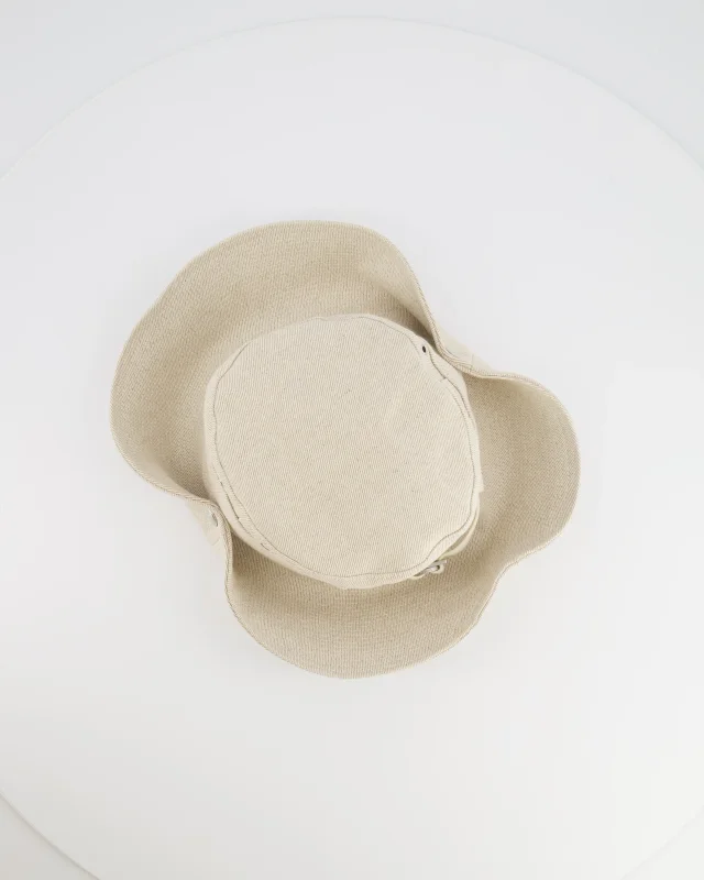 Jacquemus Le Bob De-Nîmes Bucket Hat with Adjustable Drawstring in Beige from Sellier, photo 5 of 12