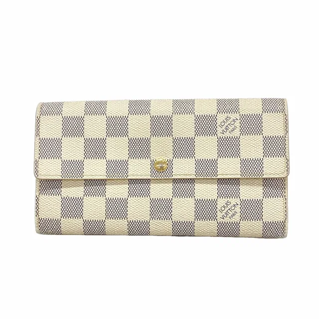 Louis Vuitton Wallet Damier Azur Portefeuille Sarah White in White from The Reluxe