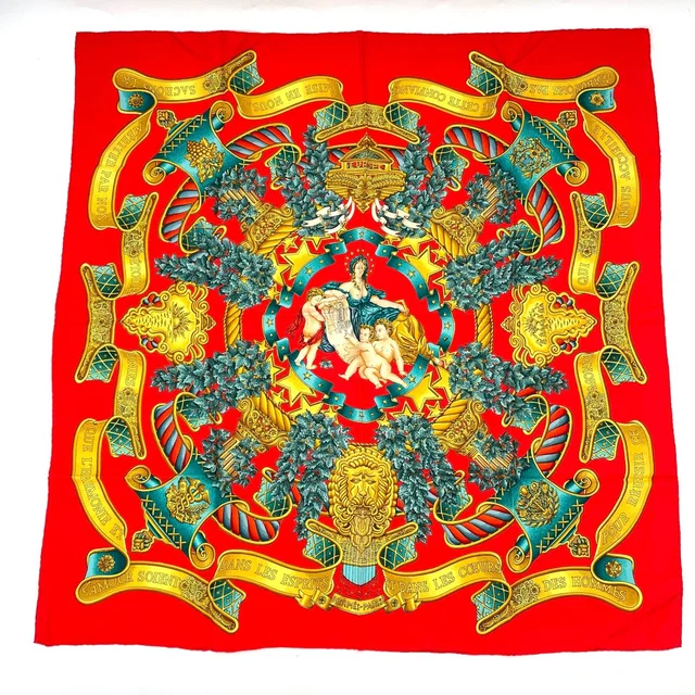 Hermès Scarf Carre 90 Silk Europe Goddess Children in Silk from The Reluxe