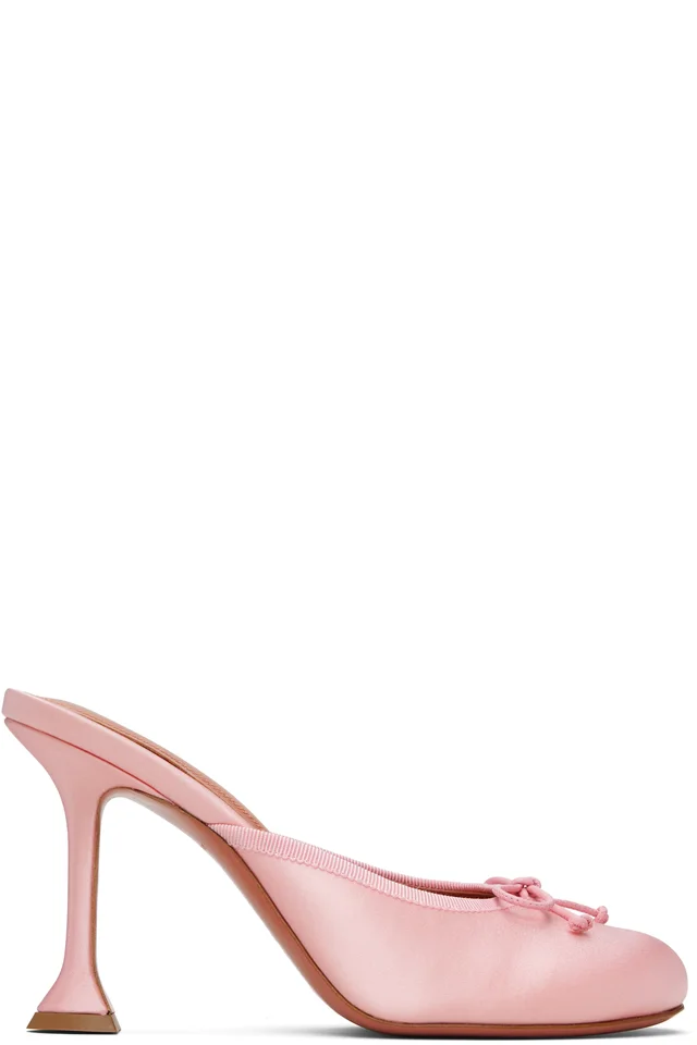 Amina Muaddi Pink Lila Slipper 95 Heels, image 1 of 1 from SSENSE