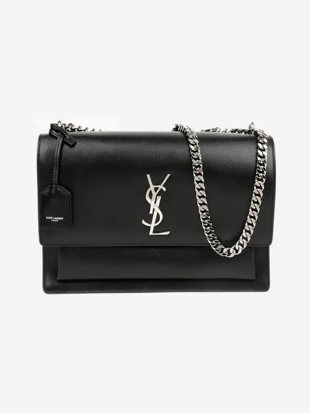 Saint Laurent Black leather Sunset bag in Black Leather from Sign of the Times