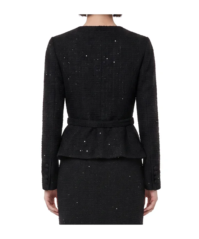 Roland Mouret Flower Brooch Sequin Boucle Jacket, photo 4 of 4 from SENSER