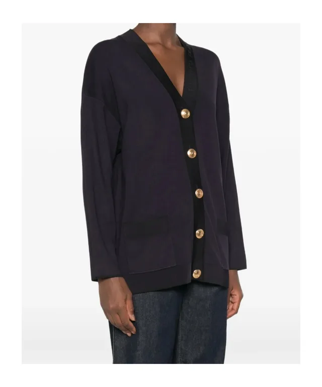 Elisabetta Franchi Buttoned Slogan Cardigan, photo 2 of 5 from SENSER