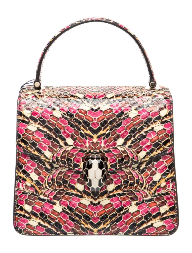 Bvlgari Kingsnake Top Handle Bag Medium in pink Leather from The RealReal