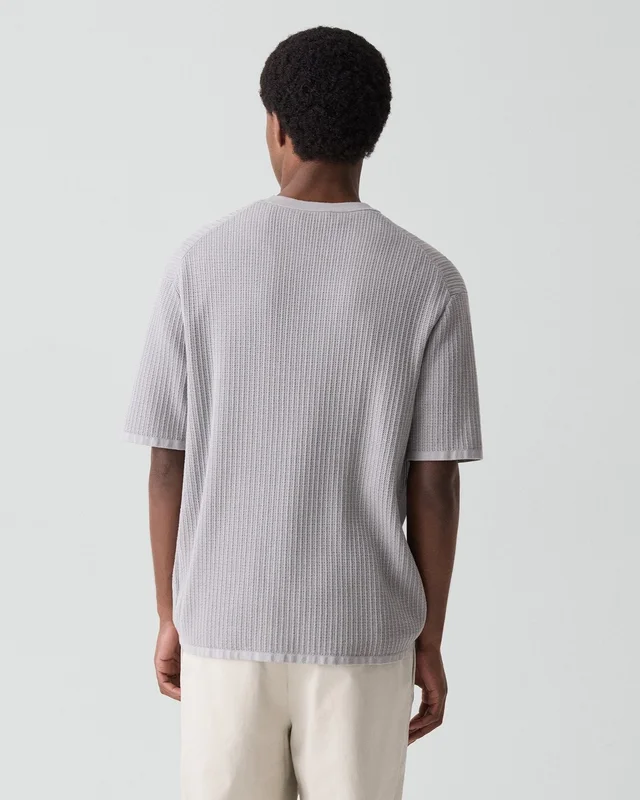 Theory Mesh Tee in Cotton in NEW DARK VAPOR 100% Cotton; Exclusive Of Elastic, photo 10 of 12 from Theory