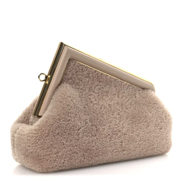 Shearling Small Fendi First Rosa Plaster in Wool from FASHIONPHILE, photo 2 of 11