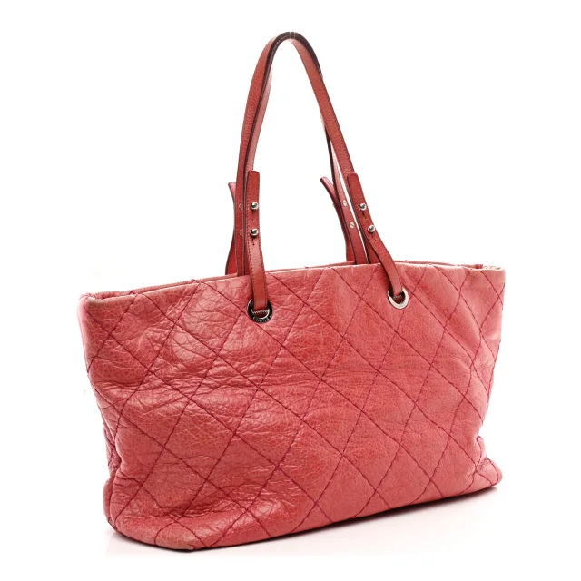 Chanel Glazed Calfskin Large On The Road Tote Pink in Pink Calfskin from FASHIONPHILE, photo 3 of 11
