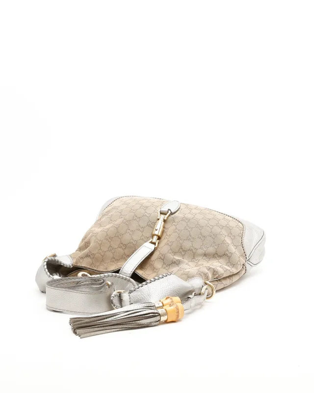 Gucci New Jackie Tassel Bamboo Bag in Canvas from A Retro Tale, photo 5 of 10