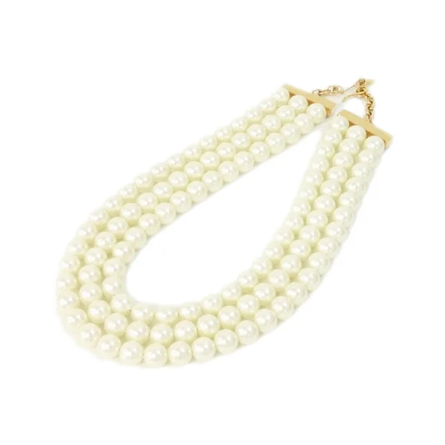 CELINE necklace in WHITE / GOLD metal fittings Length: 39-42cm Width: 3cm from KOMEHYO, photo 2 of 5