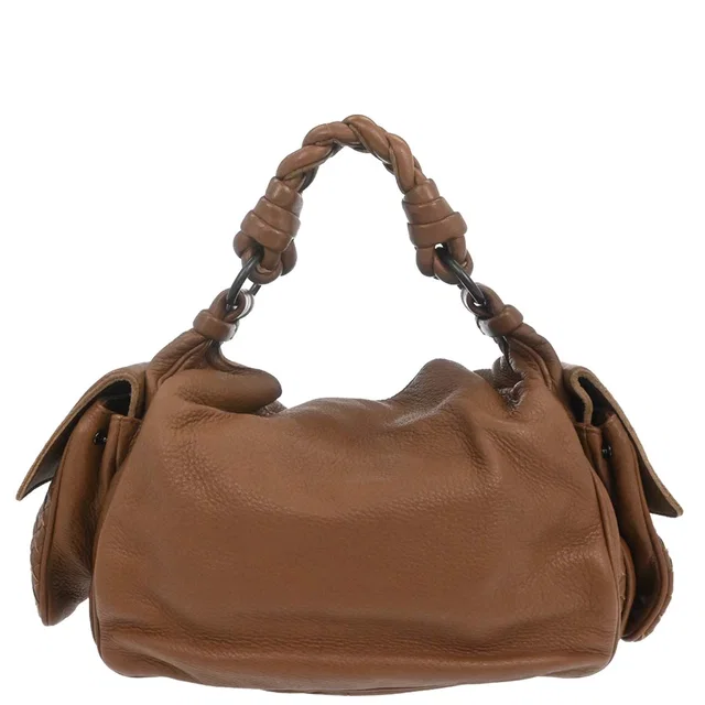 Bottega Veneta Brown Leather Intrecciato Handbag in Brown Woven leather from AMORE Vintage Tokyo