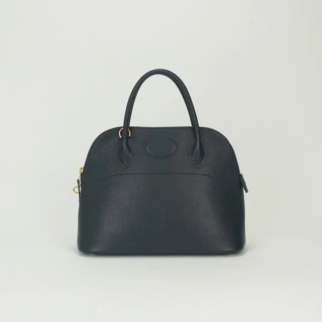 Hermès Bolide 31 Tote Shoulder Bag Chevre Coromandel Blue Indigo Navy Gold 2-Way in Navy Goatskin from The Reluxe