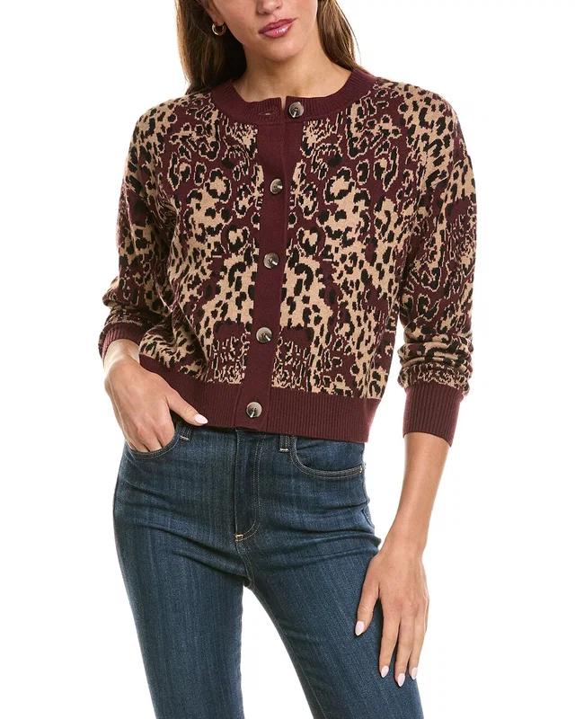525 America Crewneck Leopard Cardigan, image 1 of 1 from Rue La La