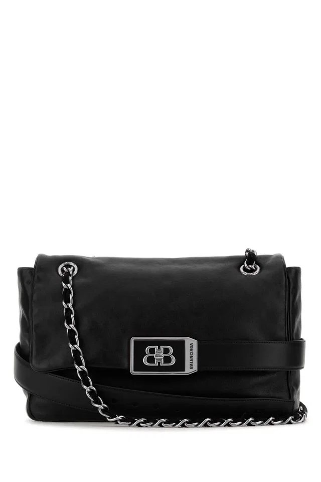 Balenciaga Modu Shoulder Bag — Black in Black Leather from HEWI