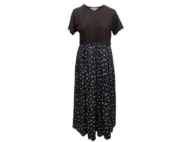Black & Multicolor Comme Des Garcons Short Sleeve Dress Size US S in Black from Designer Revival