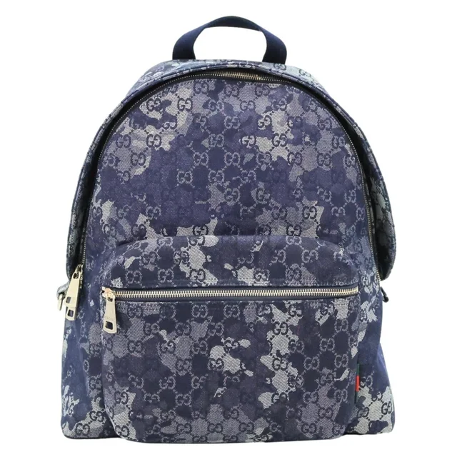 Gucci GG Denim Backpack Navy Blue 849008 in Navy Denim from Dallas Designer Handbags