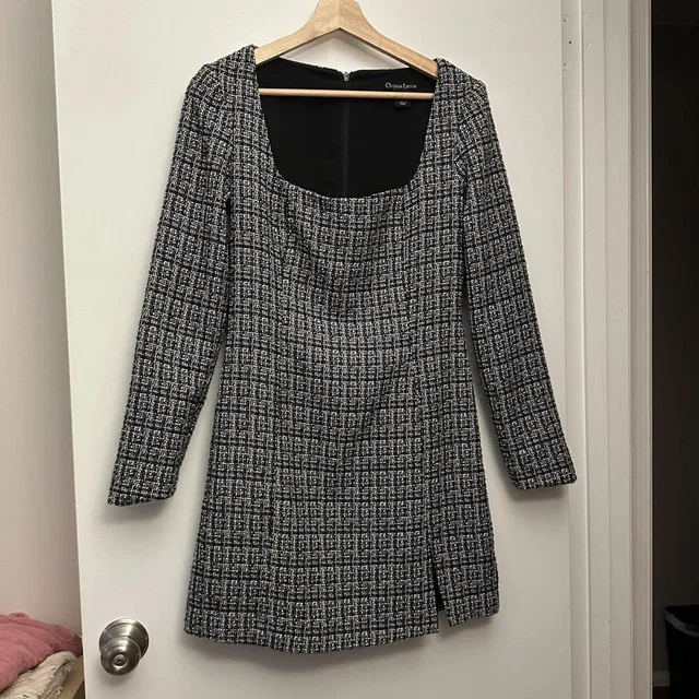 Christian Lacroix Women's Work Dress - Grey/Multi in gray|multicolor from Depop