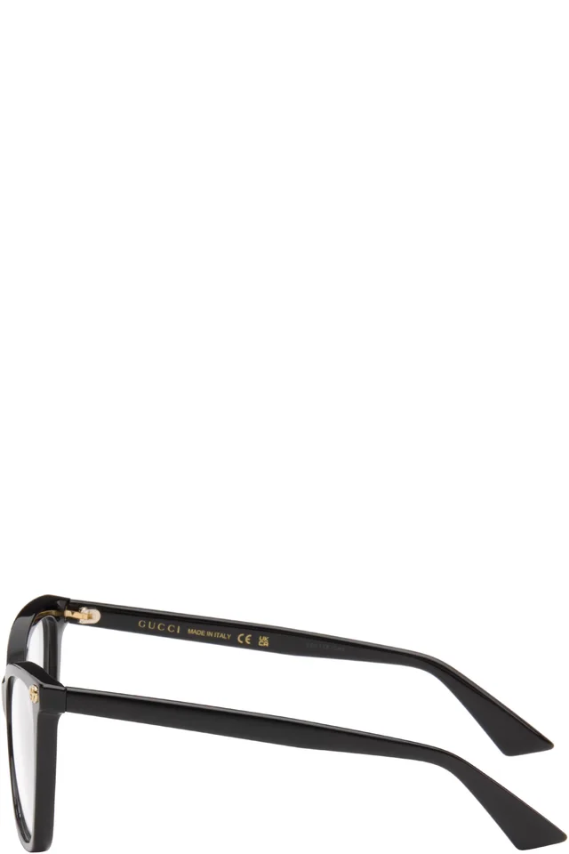 Gucci Black Light Acetate GG Cat Eye Glasses, photo 3 of 4 from SSENSE