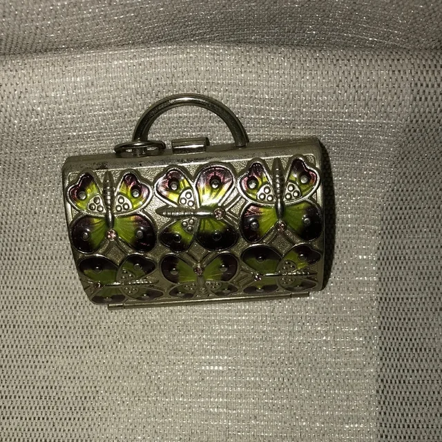 90s Judith Leiber Neiman Marcus Pill Box Coin Purse in silver|gray|purple from Poshmark