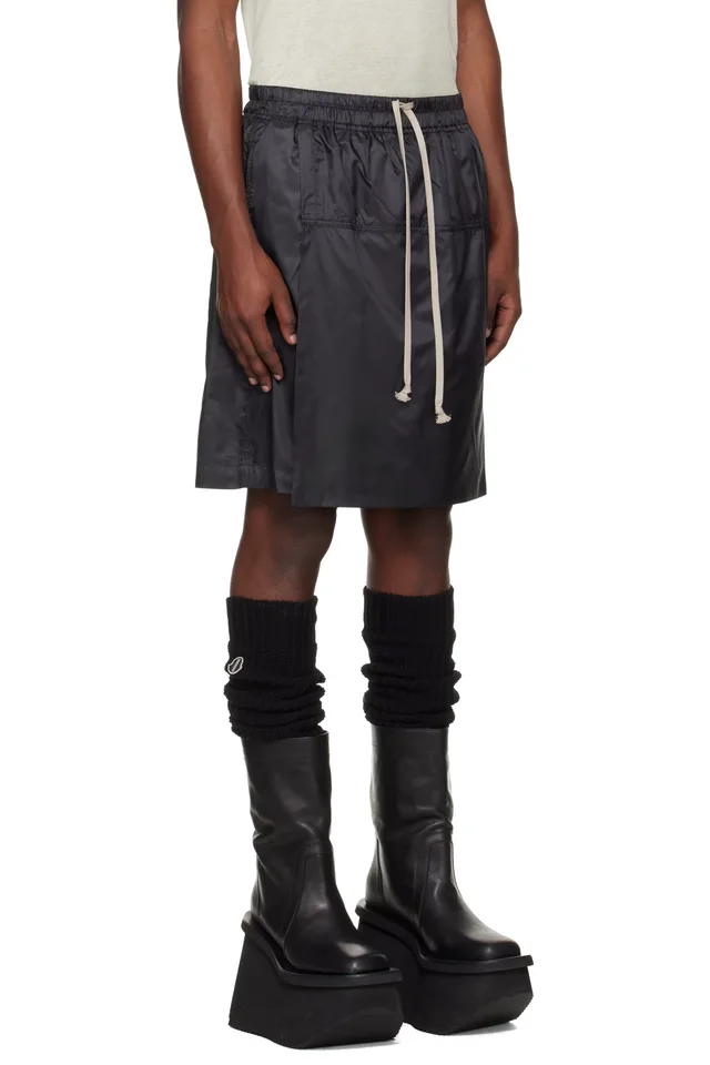 Moncler + Rick Owens Black Kilt Shorts, photo 2 of 5 from SSENSE