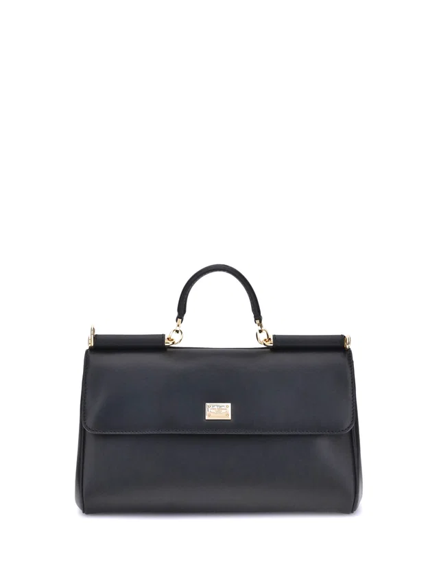 Dolce & Gabbana My Sicily Shoulder Bag — Black Calf Leather Bos Taurus in Black Calfskin from HEWI