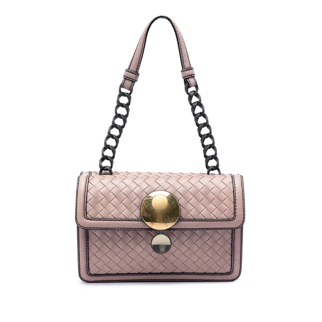 Brown Bottega Veneta Nappa Intrecciato Mirror Lens Double Sided Flap Shoulder Bag in Brown Nappa leather from Designer Revival