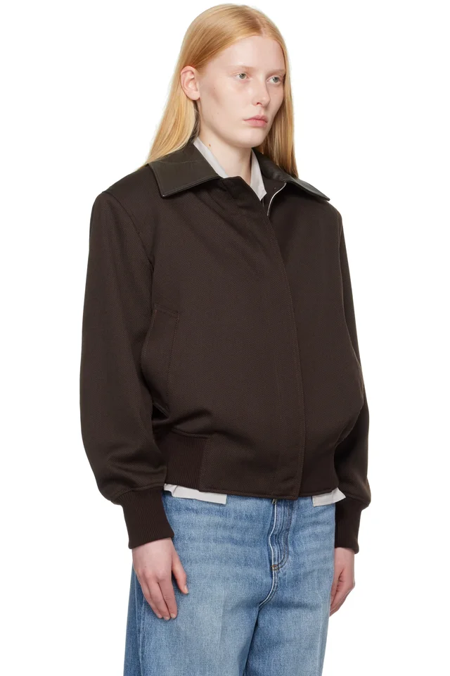 Stella McCartney Burgundy Twill Tailoring Field Jacket, photo 2 of 4 from SSENSE