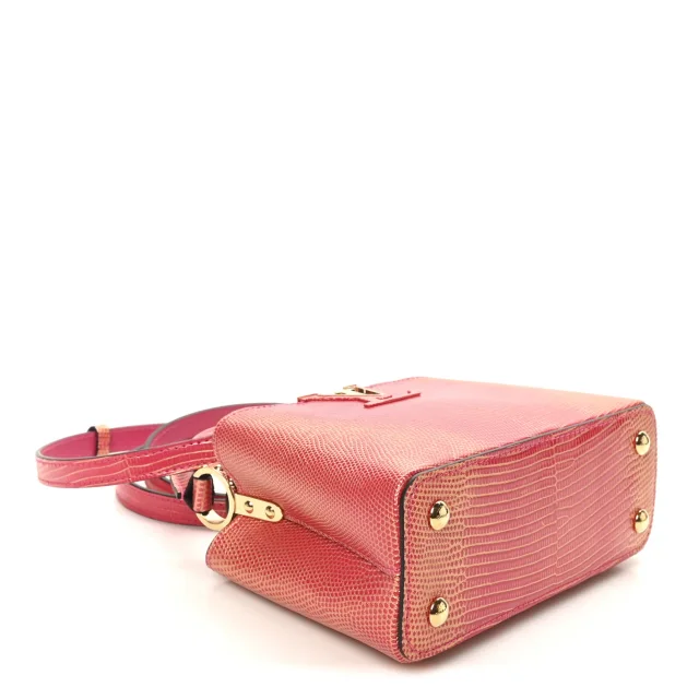 Louis Vuitton Metallic Lizard Capucines Mini Fuchsia Gold in Pink Lizard from FASHIONPHILE, photo 3 of 9