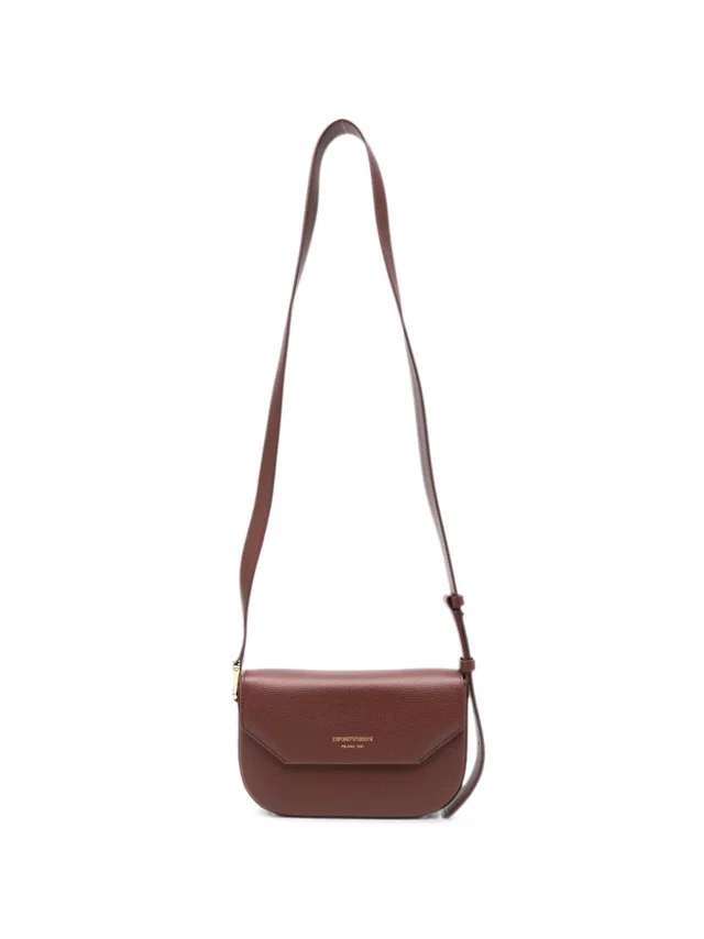 Giorgio Armani Textured Leather Crossbody Bag — Brown in Brown Leather from HEWI