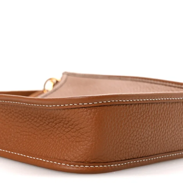 Hermès Taurillon Clemence Evelyne TPM Gold in Gold Clemence leather from FASHIONPHILE, photo 9 of 11