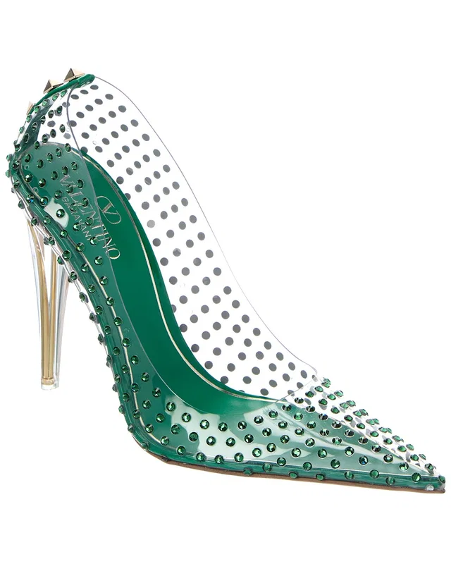Valentino Rockstud 110 Vinyl & Leather Pump, image 1 of 1 from Gilt