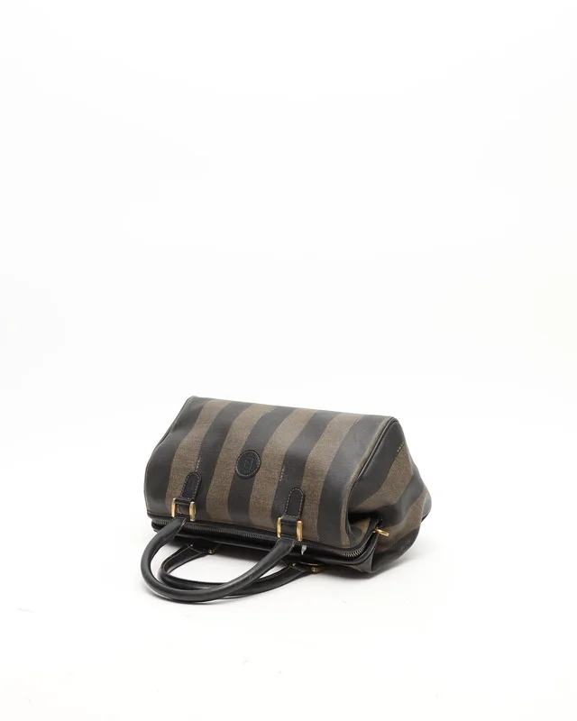 Fendi Pequin Stripe Boston Bag in Canvas from A Retro Tale, photo 4 of 7