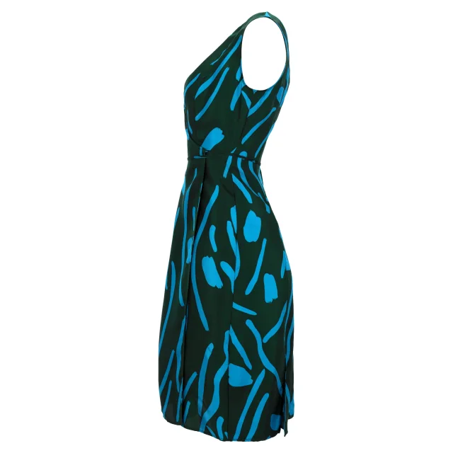 Diane von Furstenberg Wrap Dress in Green Silk in Blue, photo 2 of 6 from ShopSimon
