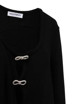Mach & Mach Short jacket with hook-and-eye closure in 91% Viscose, 7% Polyamide, 2% Elastane, photo 5 of 8 from LUISAVIAROMA