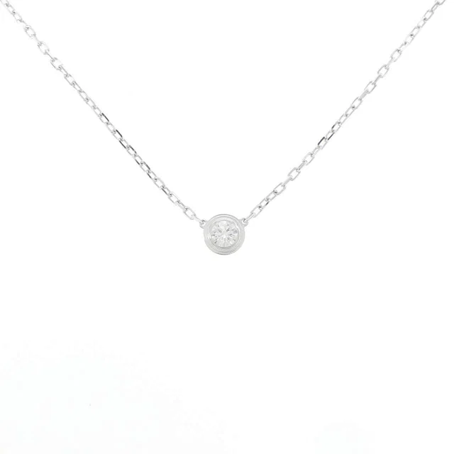 Cartier D Amour Large 750 White Gold Diamond Necklace in White from LuxUness