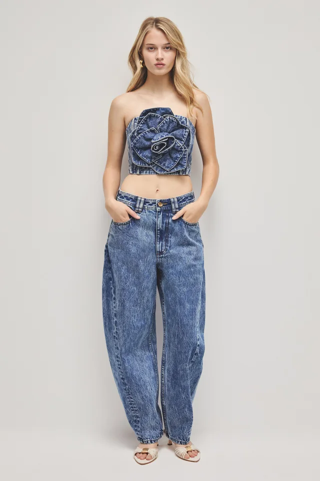 AJE Angelina Denim Bustier in Blue from Aje, photo 1 of 1