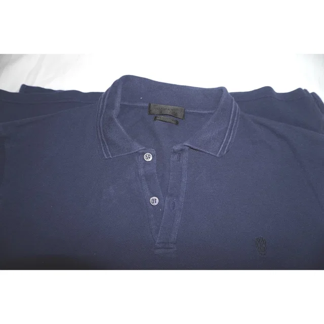 Alexander McQueen Mens Navy Blue Skull Embroidered Pique Polo Shirt Italy M in blue from Poshmark