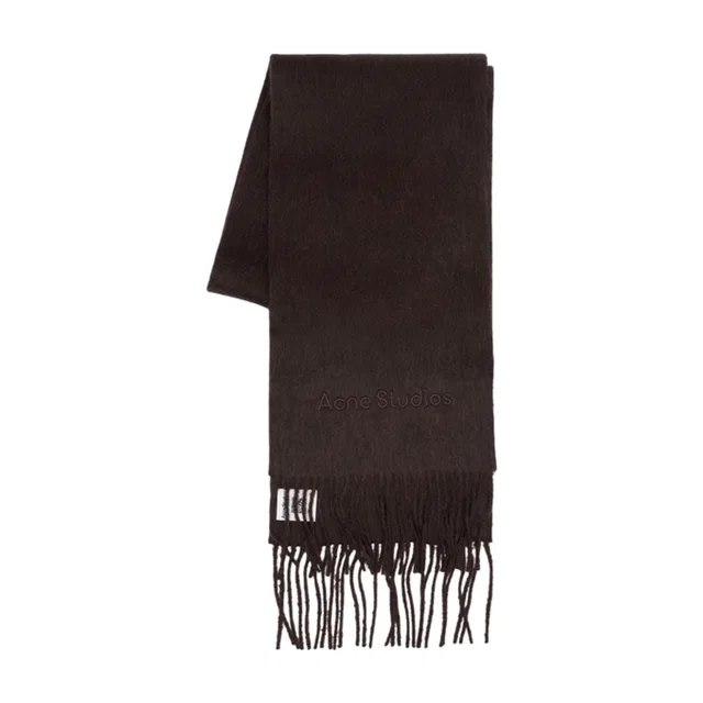 Acne Studios Wool Fringed Scarf — Brown Scarfs in Brown Wool from HEWI